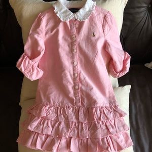 Girls Ralph Lauren pink ruffle dress size 4T